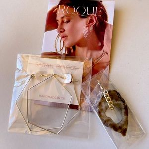 Sarah Briggs Roque earrings and Pendant